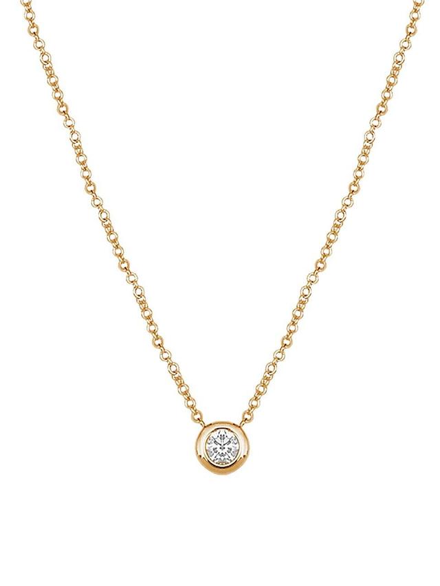 Womens Magic Touch 18K Yellow Gold & Diamond Round Pendant Necklace Product Image