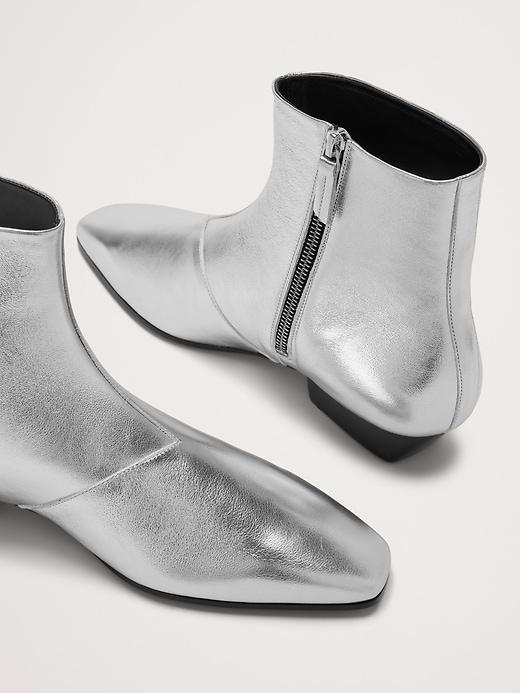 Italian Metallic-Leather Ankle Boot Product Image