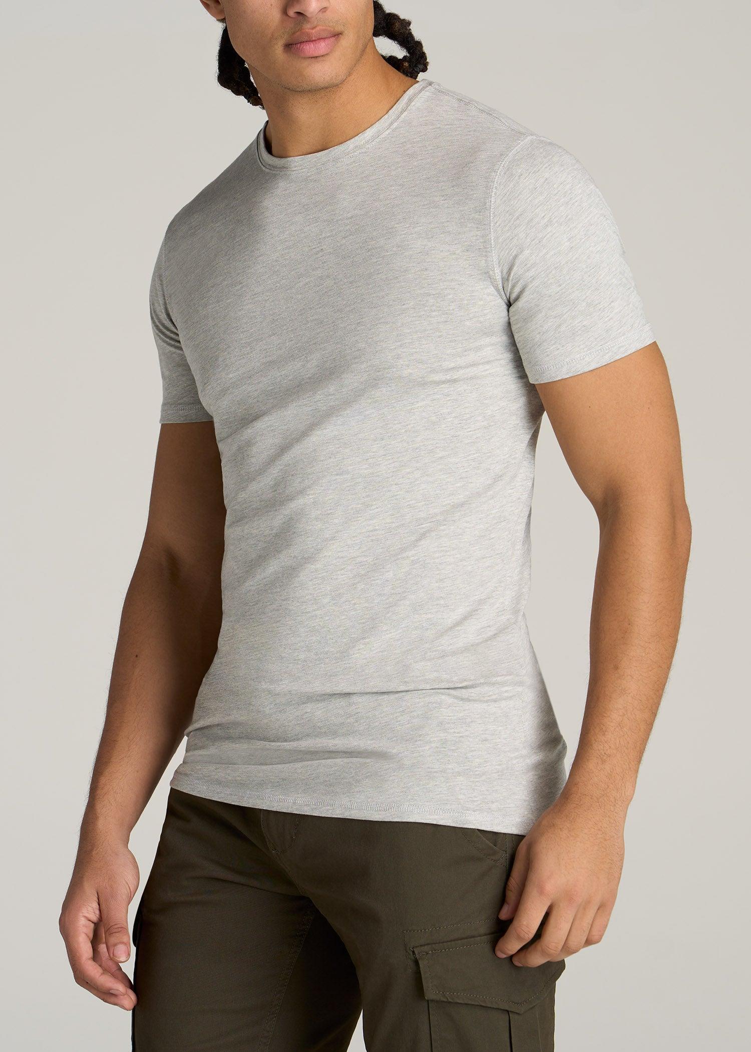 The Essential SLIM-FIT Crewneck Tee for Tall Men in Grey Mix Product Image