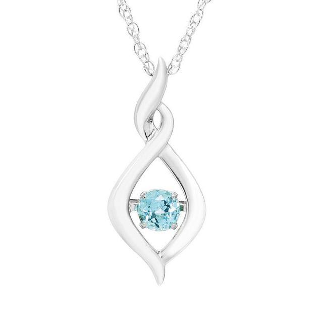 Boston Bay Diamonds Brilliance in Motion Sterling Silver Blue Topaz Dancing Gemstone Twisted Infinity Pendant, Womens Product Image