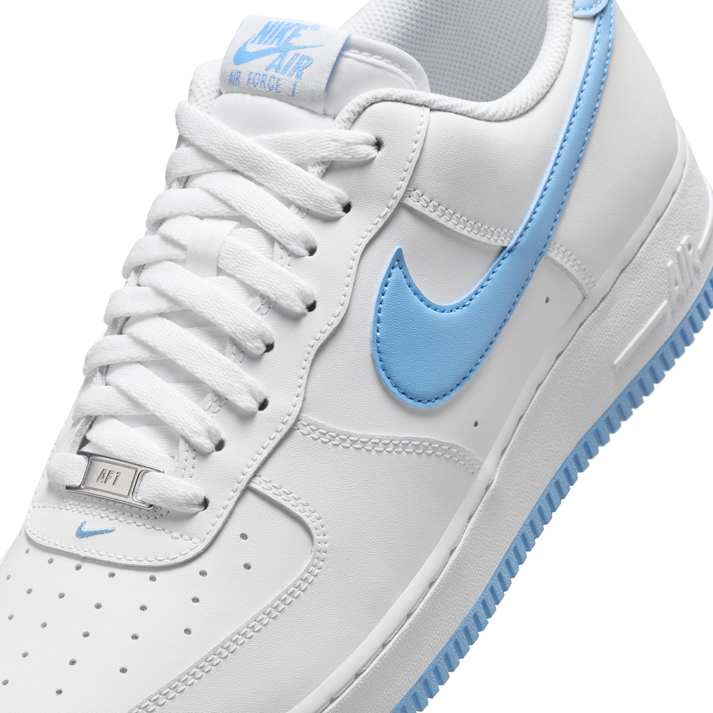 Nike Mens Nike Air Force 1 07 - Mens Basketball Shoes Blue/White/White Product Image