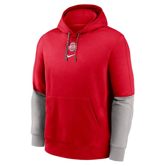 Ohio State Buckeyes Sideline Team Issue Club Nike Men's College Pullover Hoodie Product Image