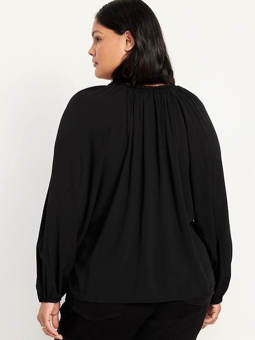 Split-Neck Seersucker Top Product Image