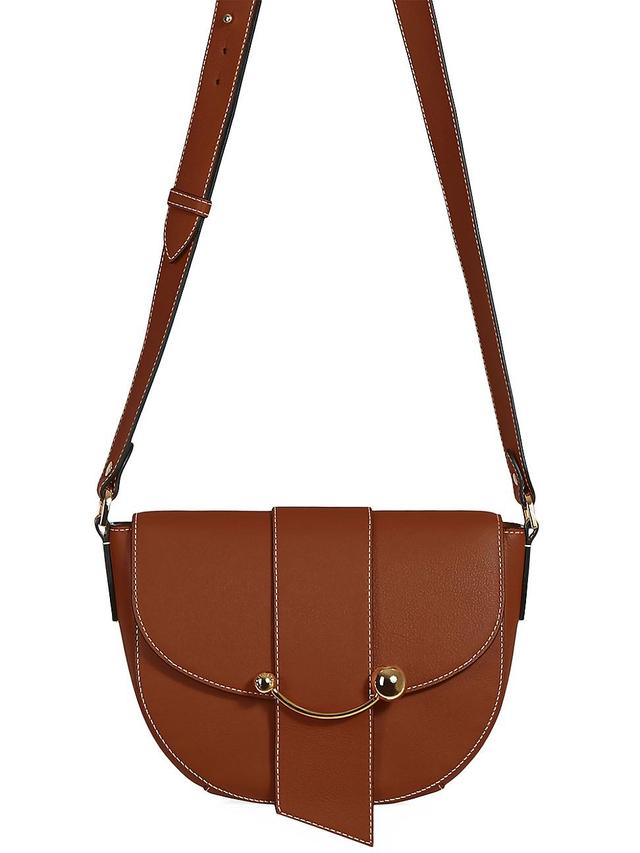 Strathberry Crescent Saddle Leather Crossbody Bag Product Image