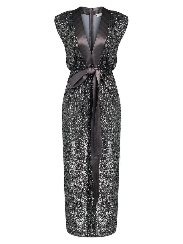 Womens Ranae Sequin-Embellished V-Neck Midi-Dress Product Image