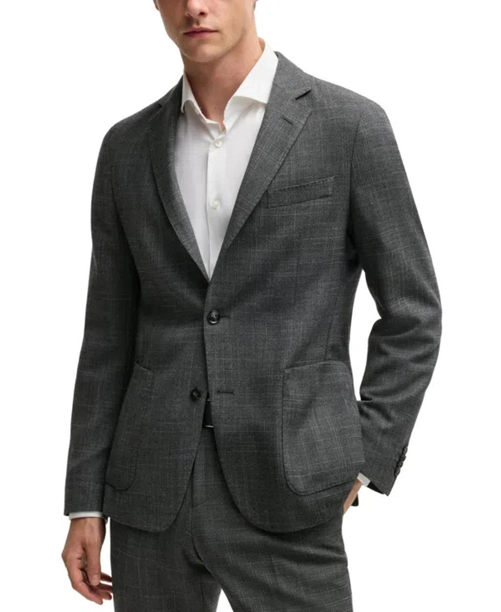 Boss by Hugo Boss Mens Micro-Patterned Slim-Fit Jacket Product Image