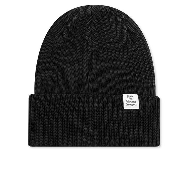 Cotton Rib Beanie - Black Male Product Image