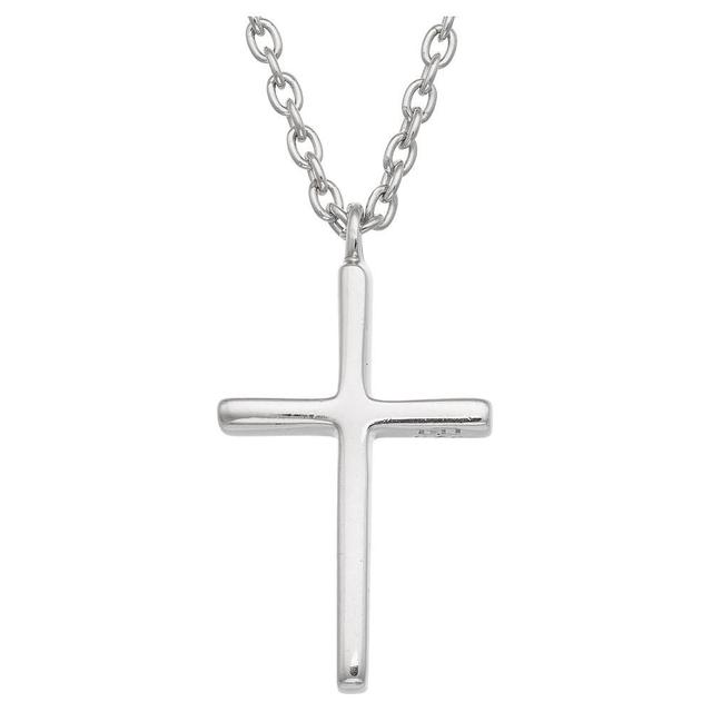 High Polish Cross Pendant In Sterling Silver Product Image