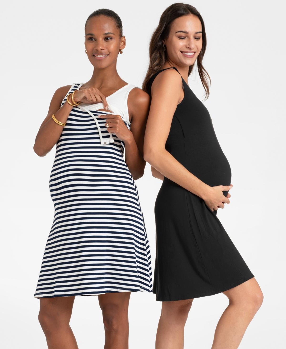 Seraphine Womens Sleeveless Fit and Flare Maternity to Nursing Dresses, Set of 2 Product Image