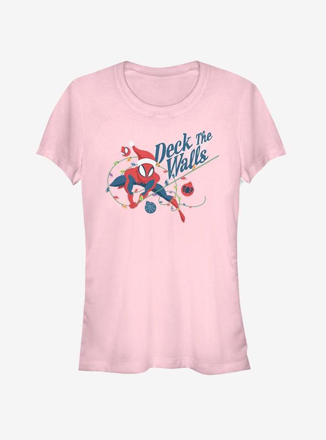 Marvel Spider-Man Deck The Walls Christmas Girls T-Shirt Product Image