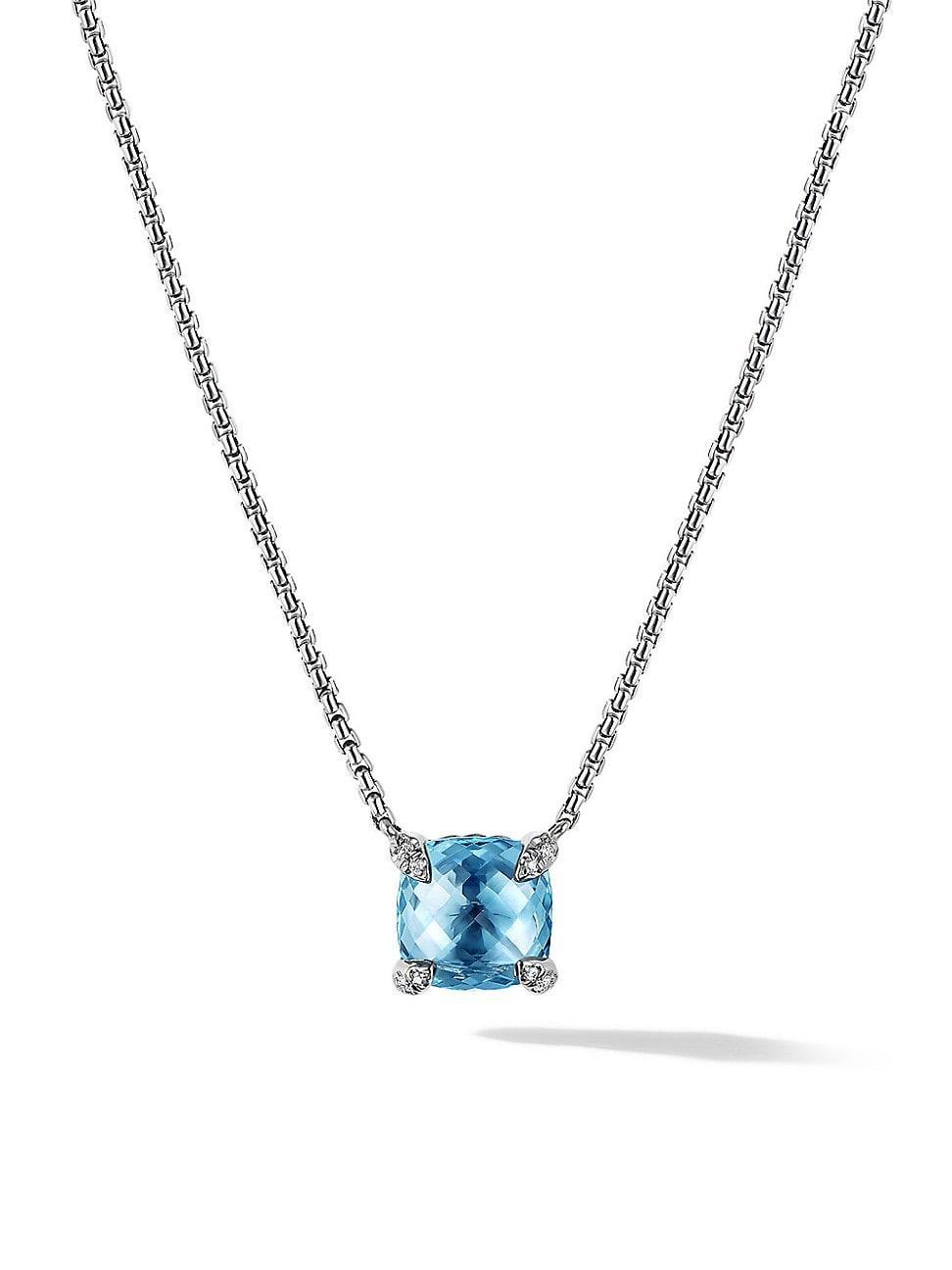 Womens Petite Chatelaine Pendant Necklace with Pave Diamonds Product Image