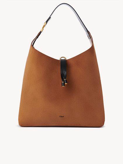 Marcie hobo bag in grained leather Product Image