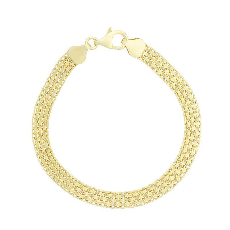 Giorgio di Vicenza Sterling Silver Italian Bismark Chain Bracelet, Womens Yellow Product Image