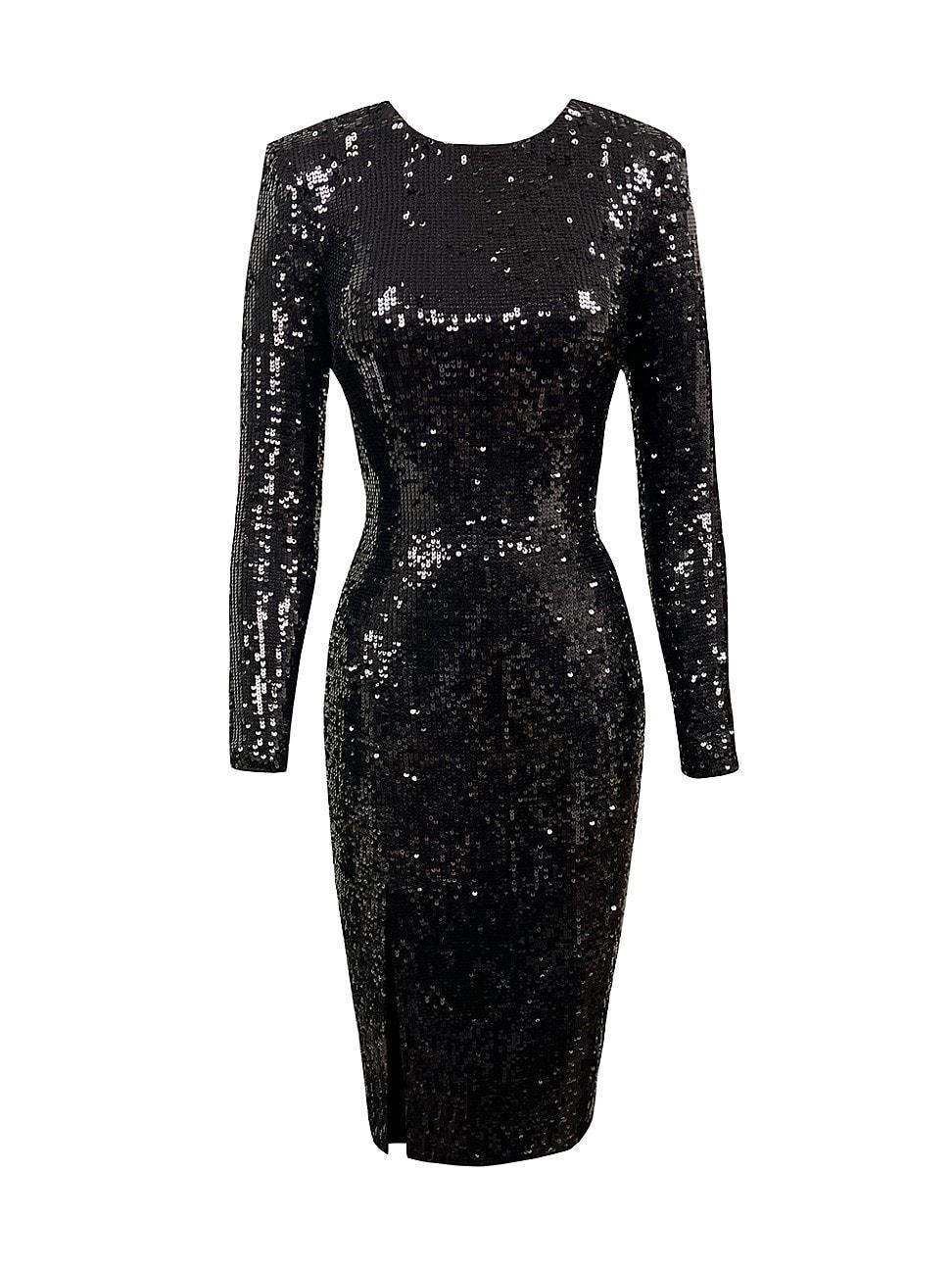 Dress the Population Natalie Sequin Long Sleeve Body-Con Midi Dress Product Image