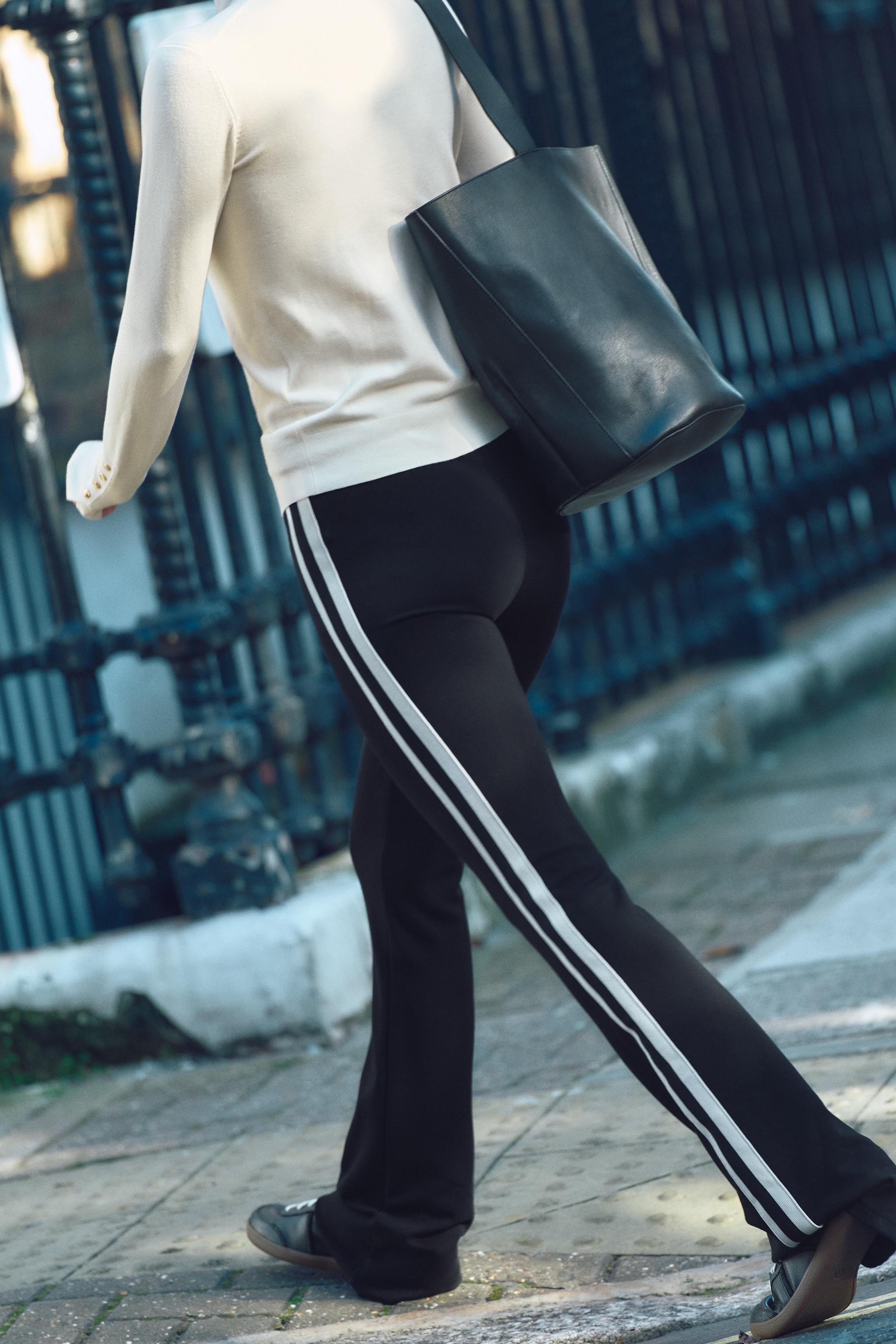 SIDE STRIPE FLARED LEGGINGS Product Image