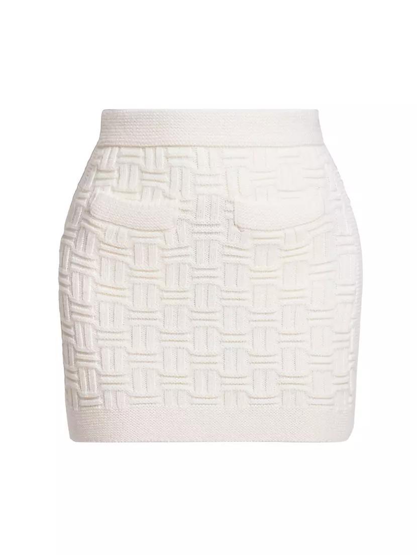 Wool Column-Stitch Miniskirt product image