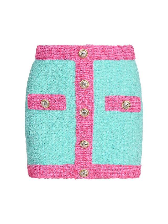 Womens Colorblocked Boucl-Knit Miniskirt Product Image