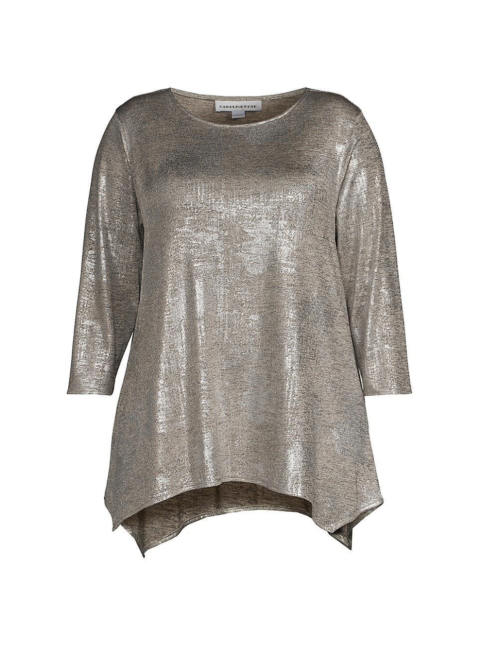 Womens Reflection Metallic Knit Blouse Product Image