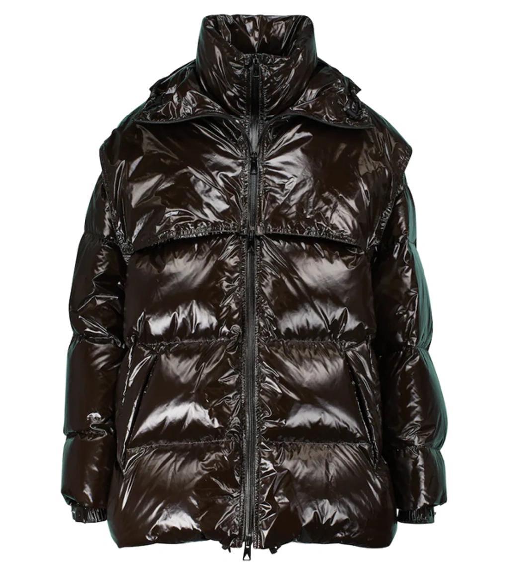 Down Shiny Puffer Jacket In Brown Product Image