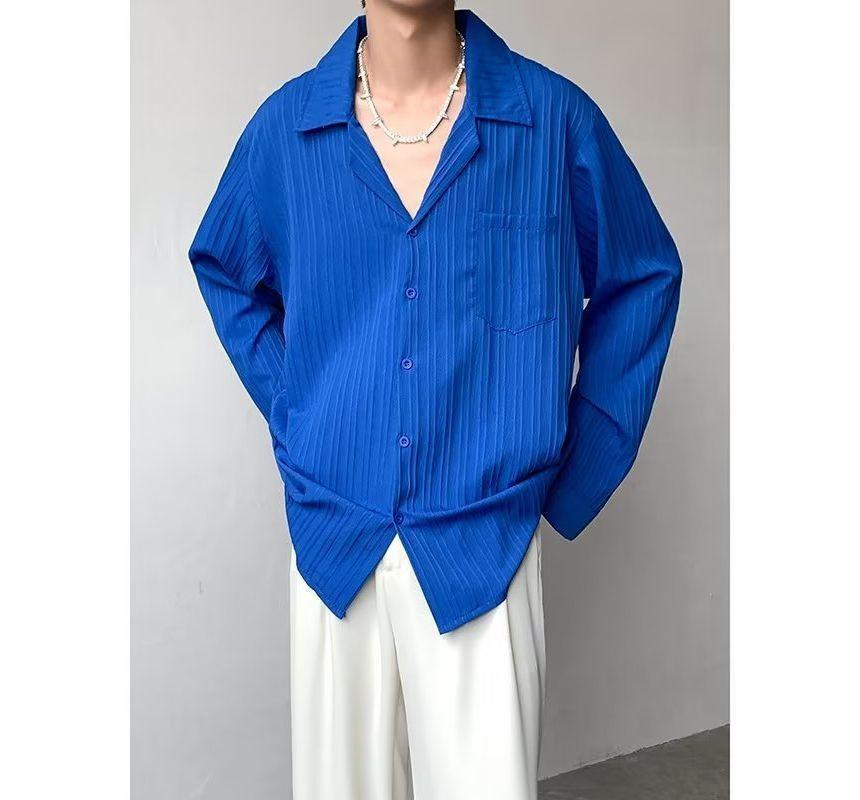 Lapel Collar Plain Shirt Product Image