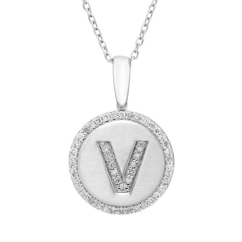 Its Personal Sterling Silver & Diamond Accent Initial Pendant Necklace, Womens Product Image