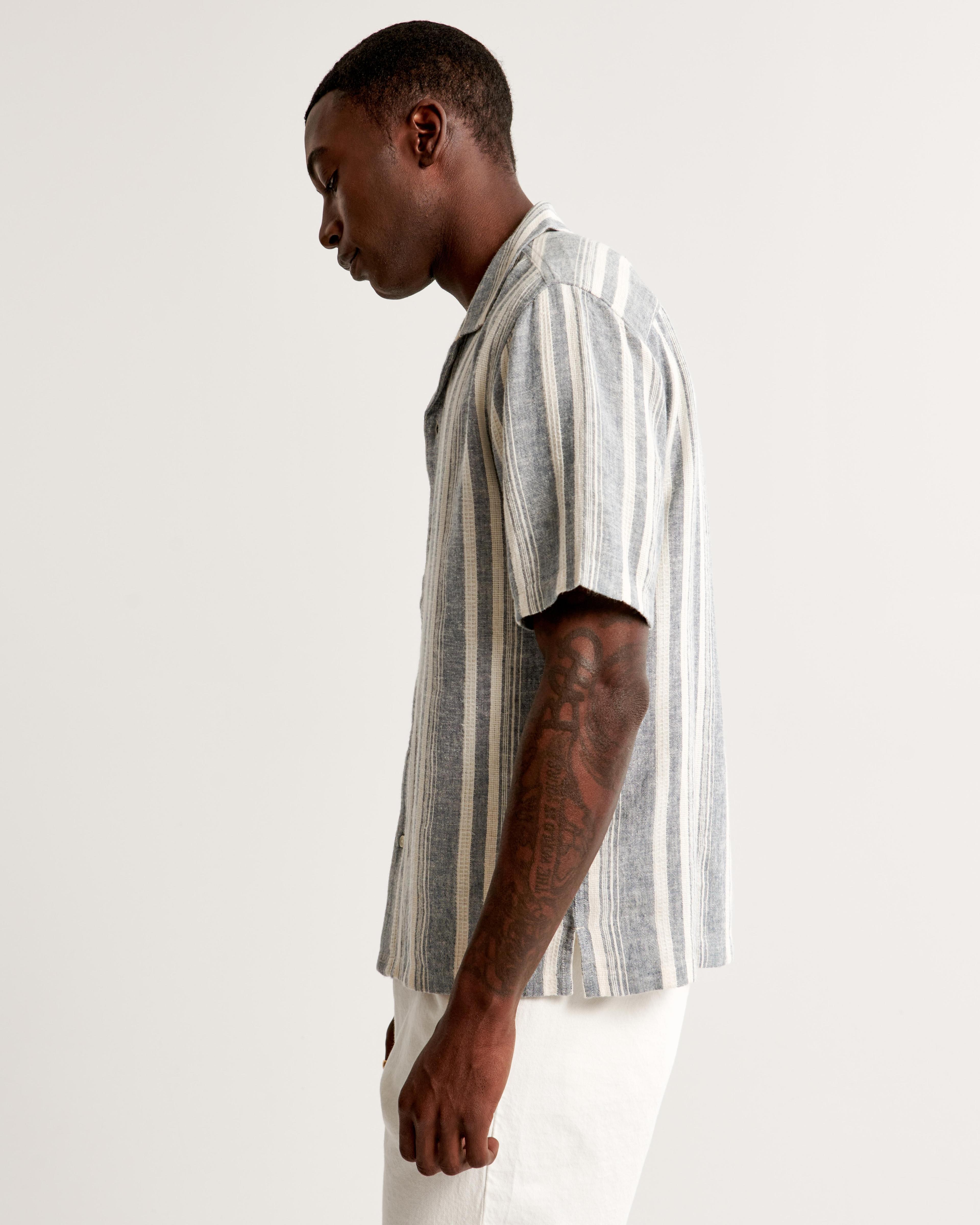 Camp Collar Summer Linen-Blend Shirt Product Image