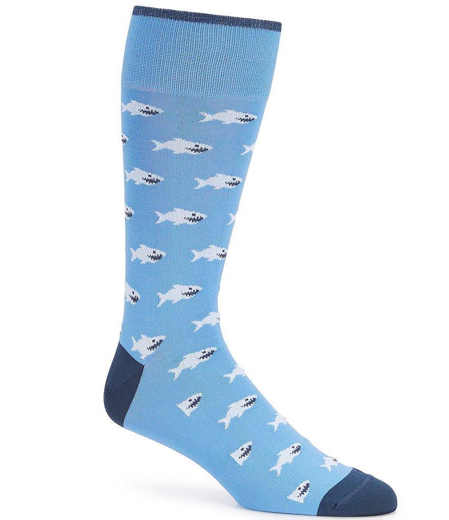 Johnston & Murphy Men's Shark Pima Cotton Shark Sock Product Image