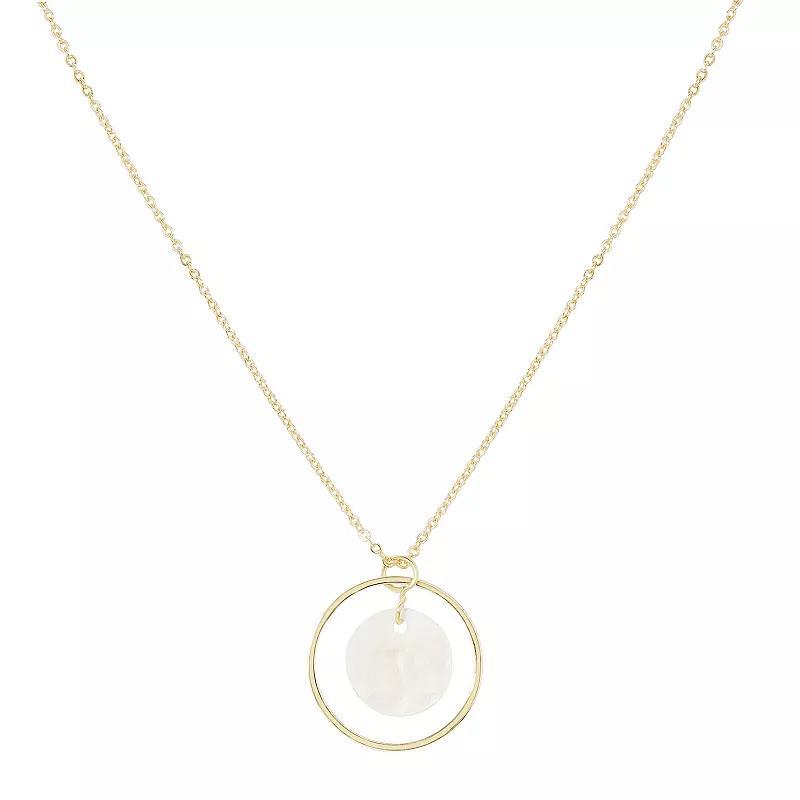 LC Lauren Conrad Gold Tone Shell & Ring Pendant Necklace, Womens, White Product Image