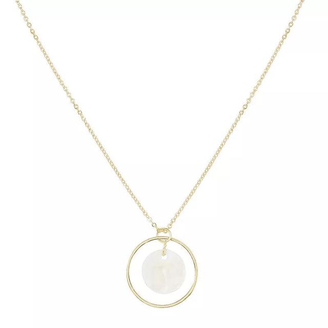 LC Lauren Conrad Gold Tone Shell & Ring Pendant Necklace, Womens, White Product Image