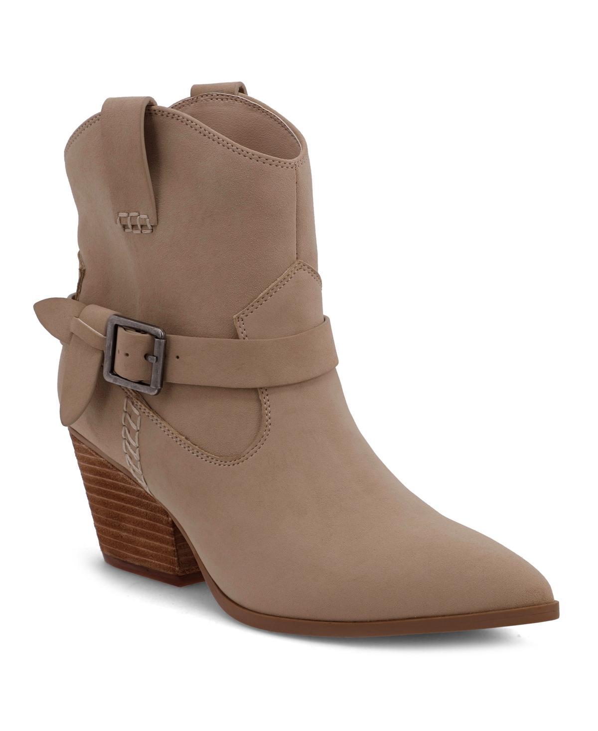 Mia Womens Clement Stacked Heel Western Prairie Booties Product Image