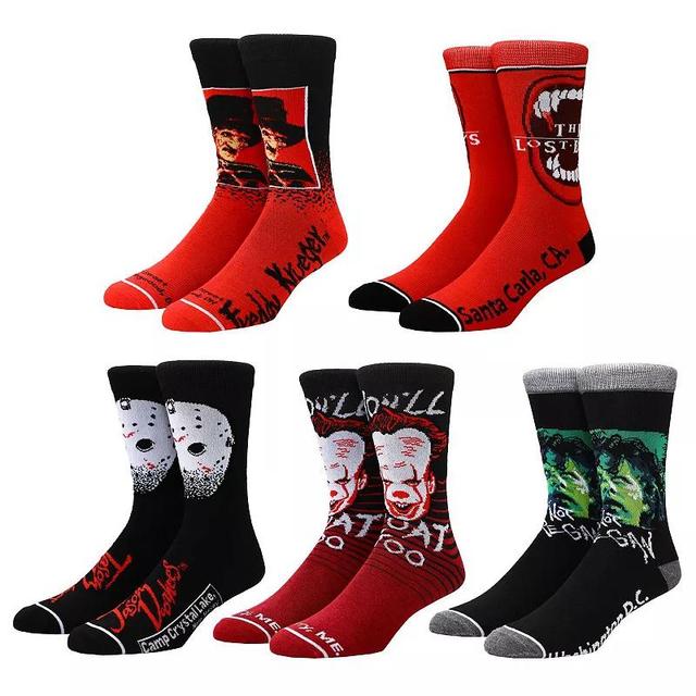 Mens Horror Characters 5-Pack Crew Socks, Multicolor Product Image