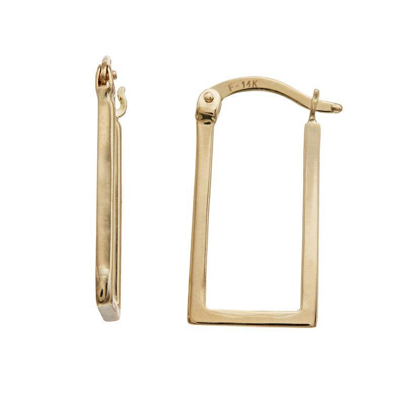 Au Naturale 14k Gold Rectangle Hoop Earrings, Womens, Yellow Product Image