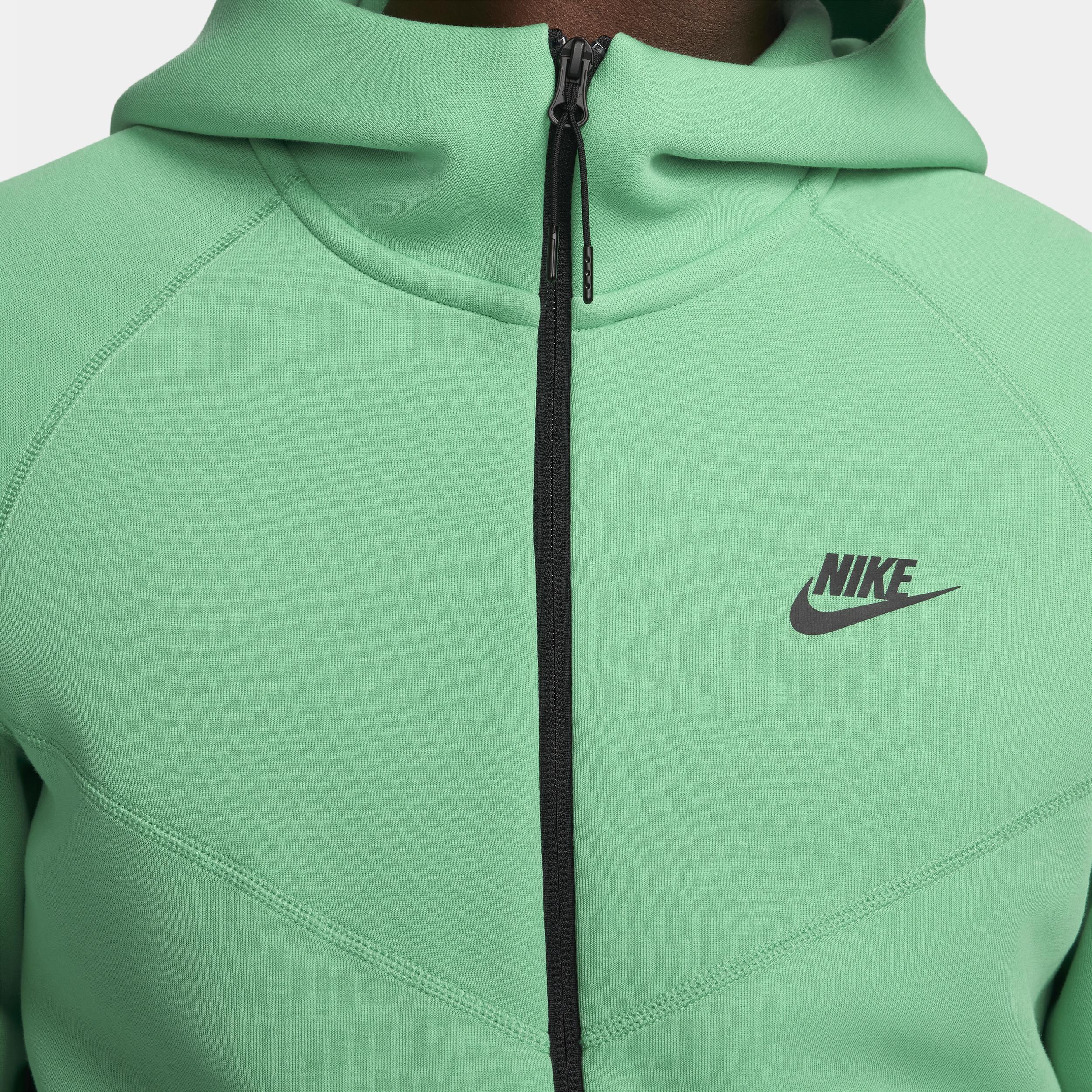 Nike Mens Nike Tech Fleece Full-Zip Hoodie - Mens Black/Spring Green Product Image