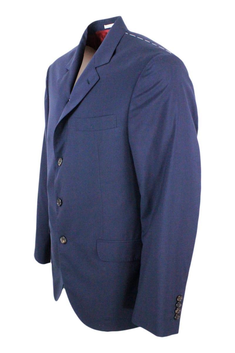 BRUNELLO CUCINELLI Single Breasted Tailored Blazer In Blue Product Image