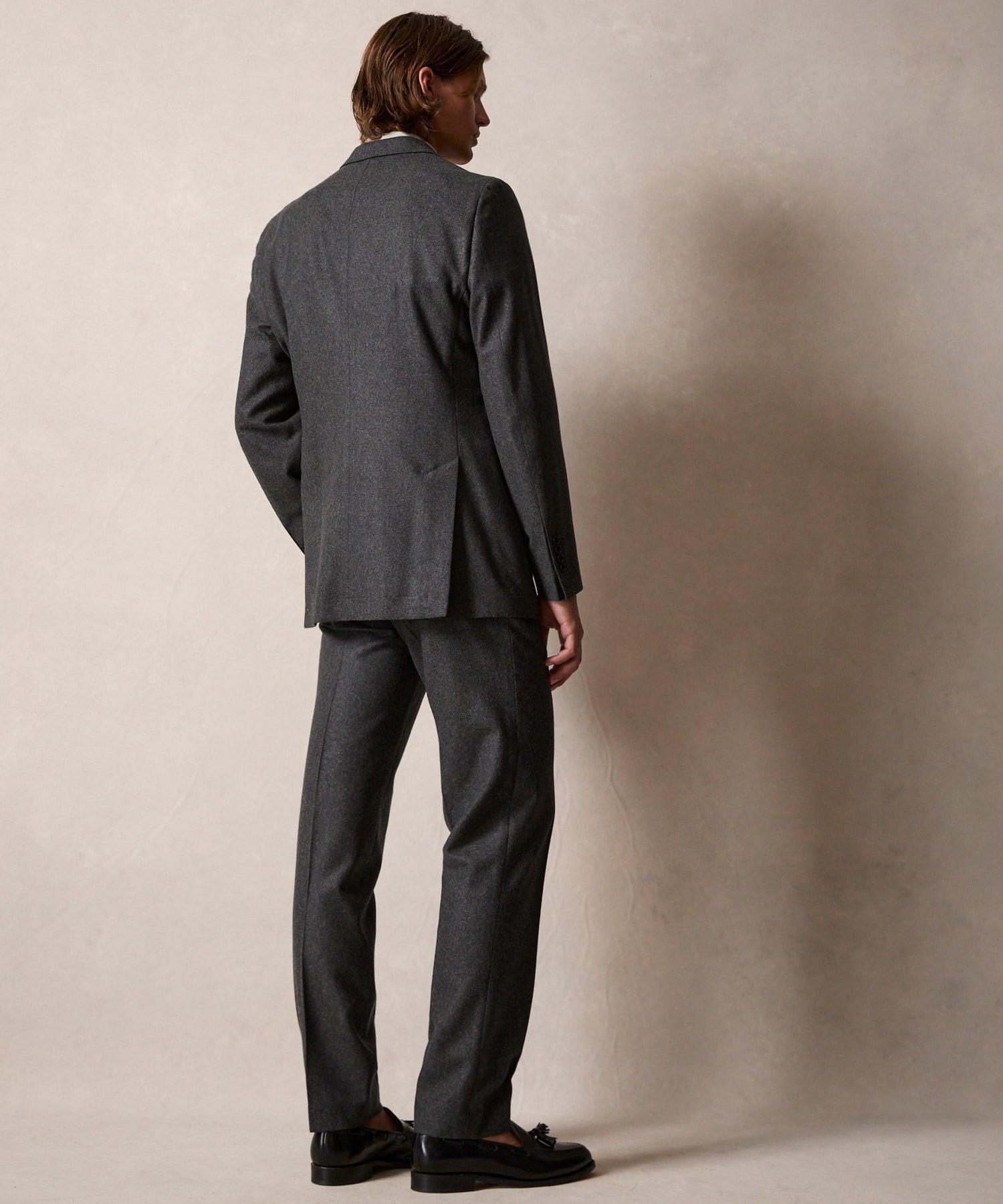 Italian Flannel Sutton Trouser in Charcoal Product Image