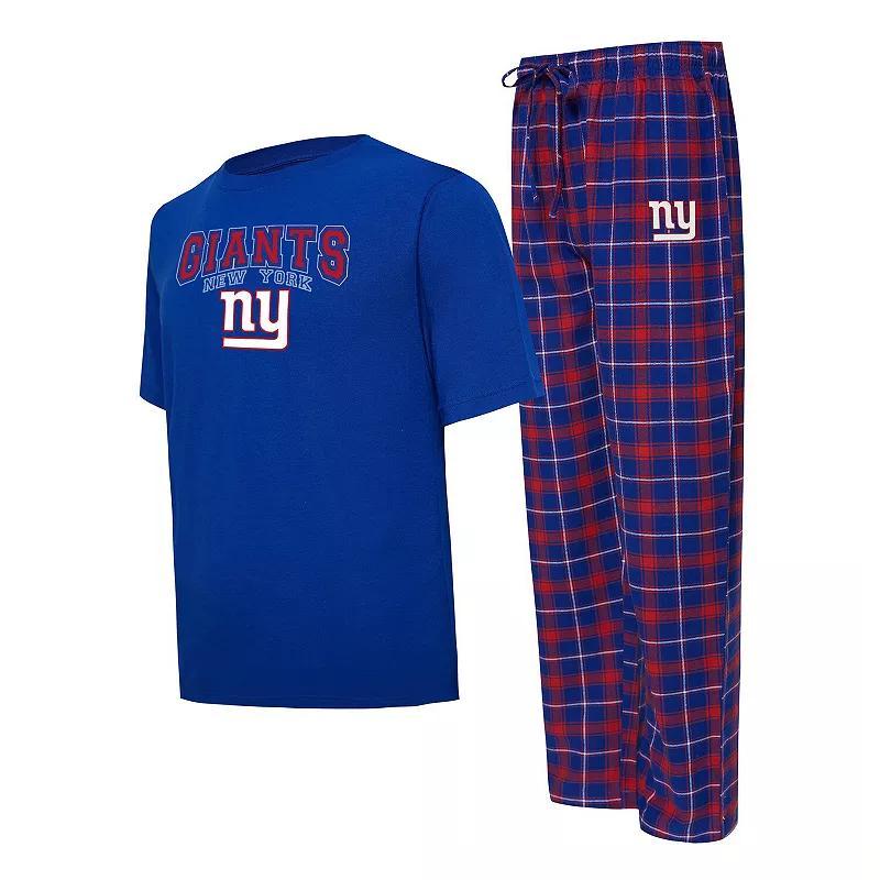 Mens Concepts Sport Royal/Red New York Giants Arctic T-Shirt & Pajama Pants Sleep Set Product Image