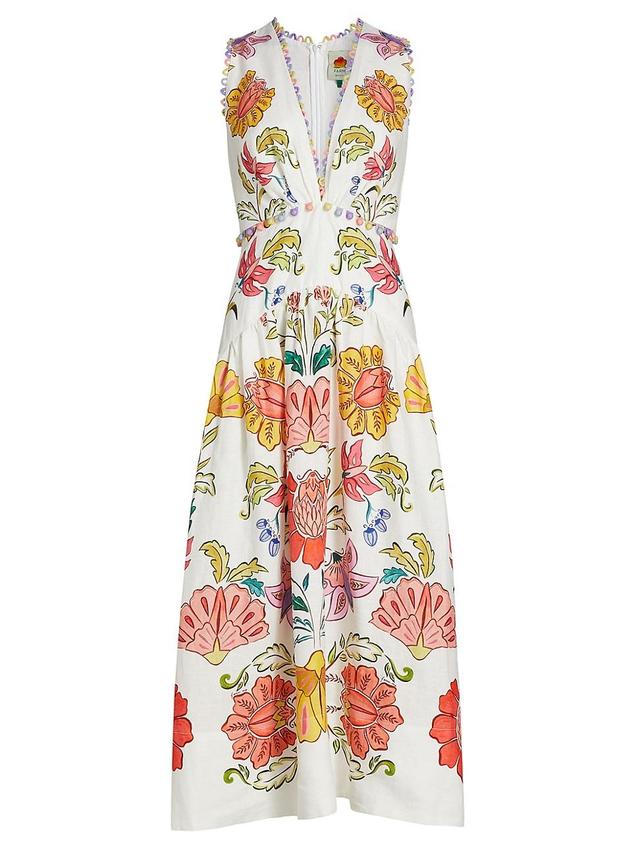 Womens Floral Insects V-Neck Maxi Dress Product Image