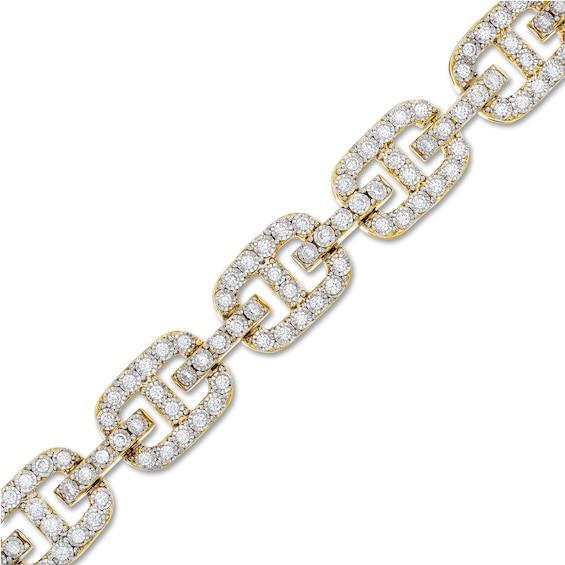 Men's 3 CT. T.w. Diamond-Lined Mariner Bracelet in 10K Gold - 8.5" Product Image