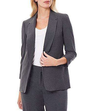 Jones New York Roll Cuff Notch Lapel 34 Sleeve Blazer Product Image