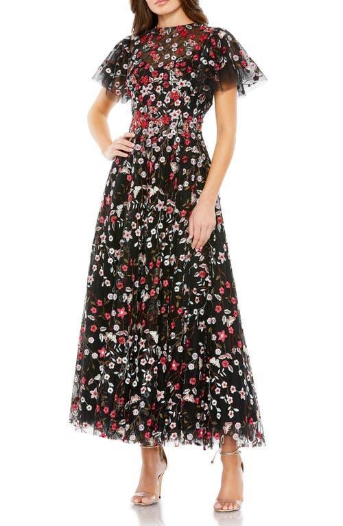 Mac Duggal Embroidered Floral Tulle Cocktail Dress Product Image