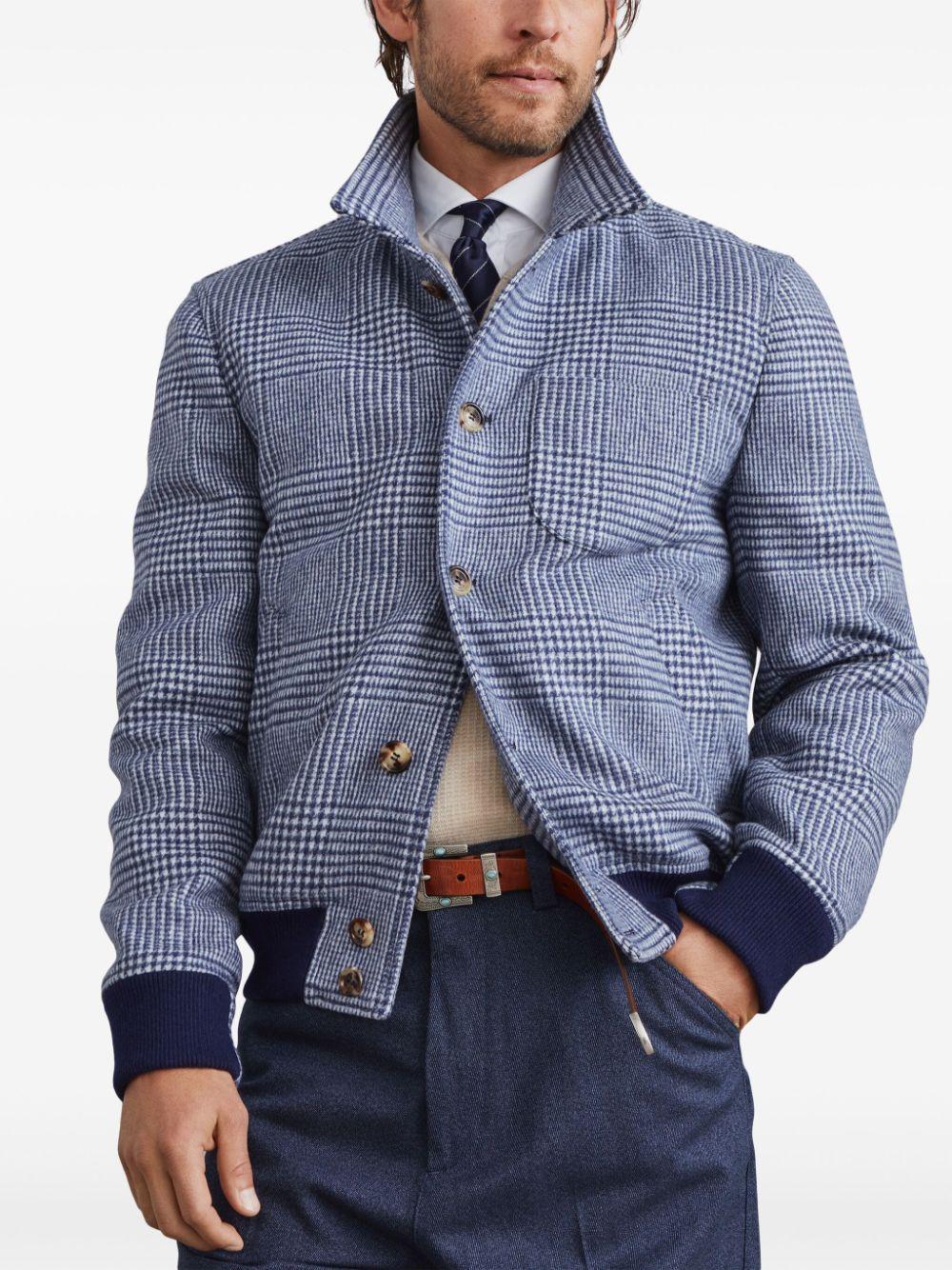 BRUNELLO CUCINELLI Checked Shirt Jacket In Blue Product Image