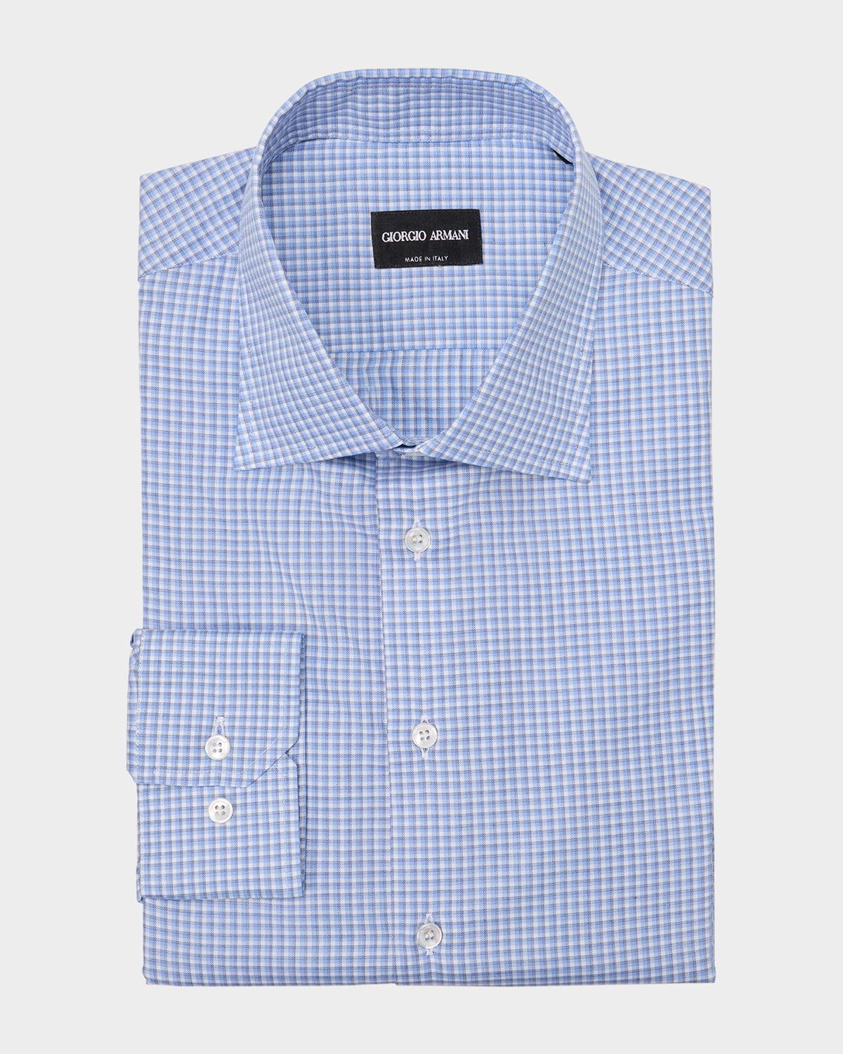 Mens Plaid Cotton Front-Button Shirt Product Image