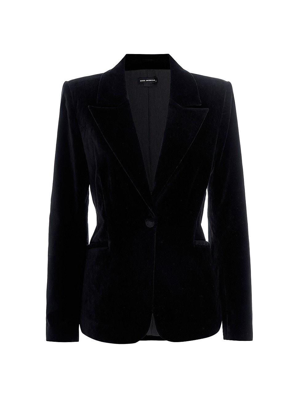 Womens Velvet Single-Breasted Blazer Product Image