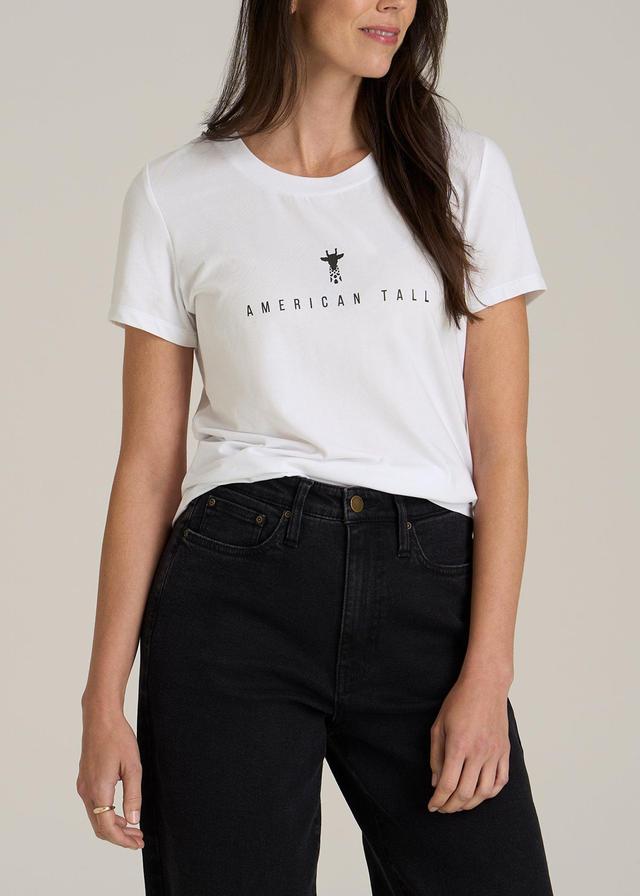 Logo Tee for Tall Women in White Product Image