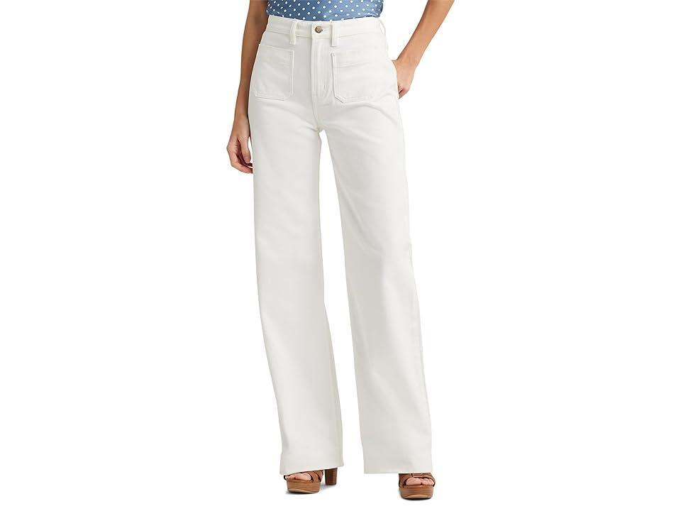 LAUREN Ralph Lauren High-Rise Wide-Leg Jeans Wash (White Wash) Women's Jeans Product Image