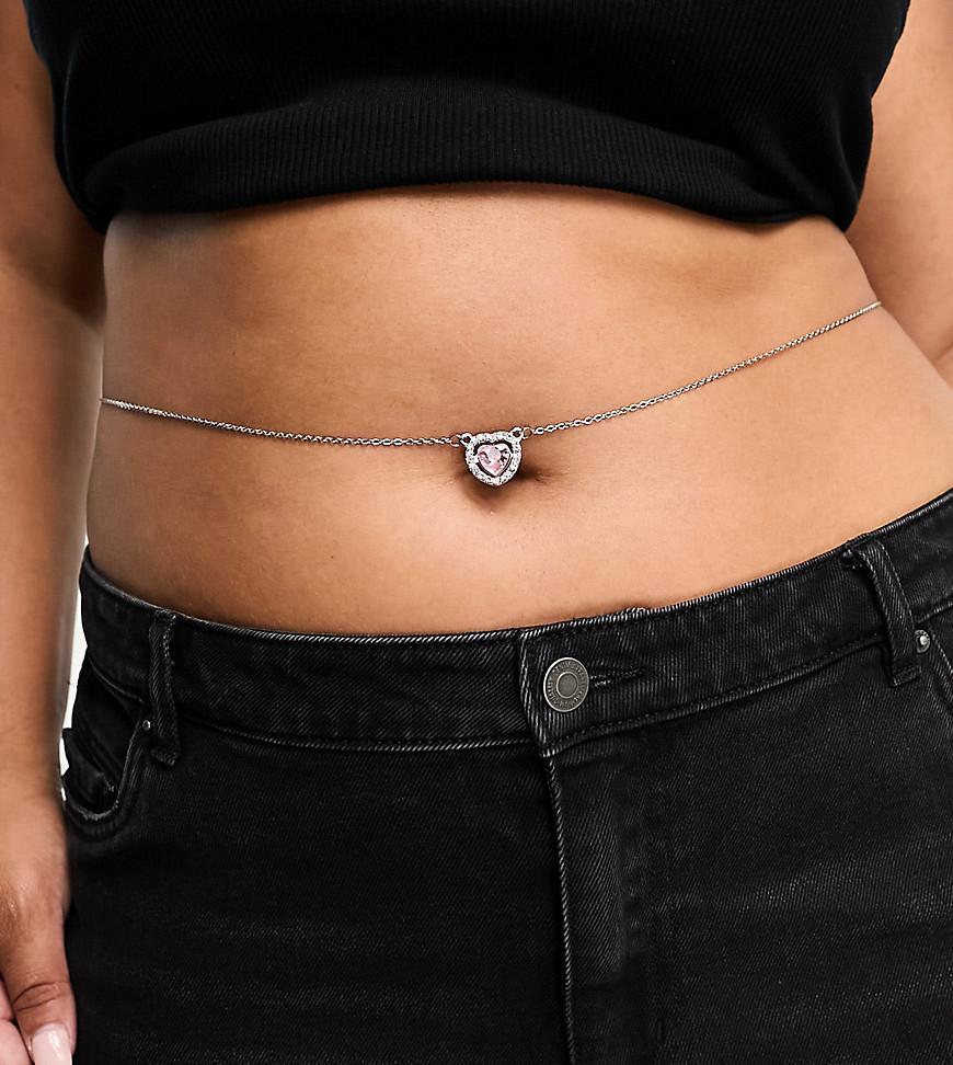 Image Gang Curve Sweetheart stainless steel belly chain with embellished heart pendant Product Image