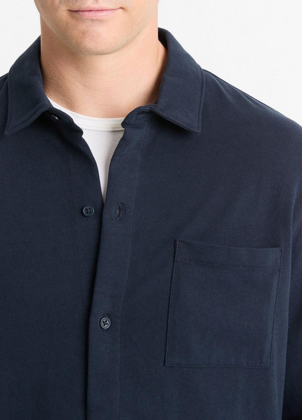 Sueded Cotton Jersey Button-Front Shirt Product Image