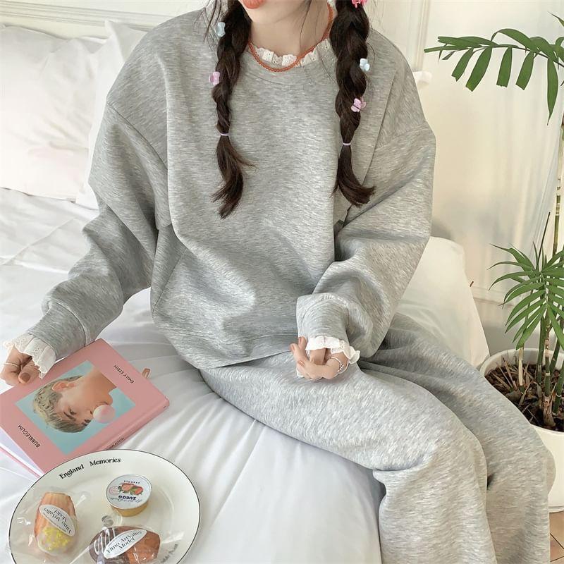 Ruffle Trim Pajama Set Product Image