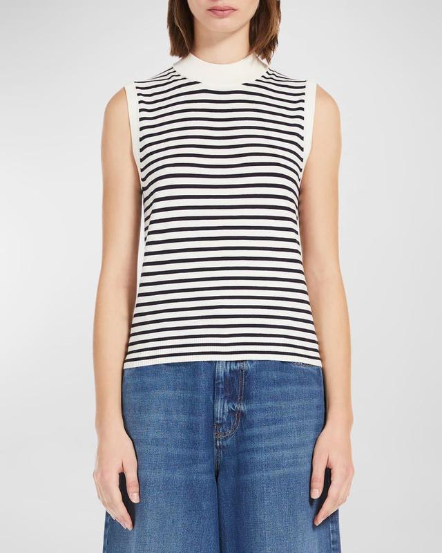 Nazione Striped Mock-Neck Tank Product Image