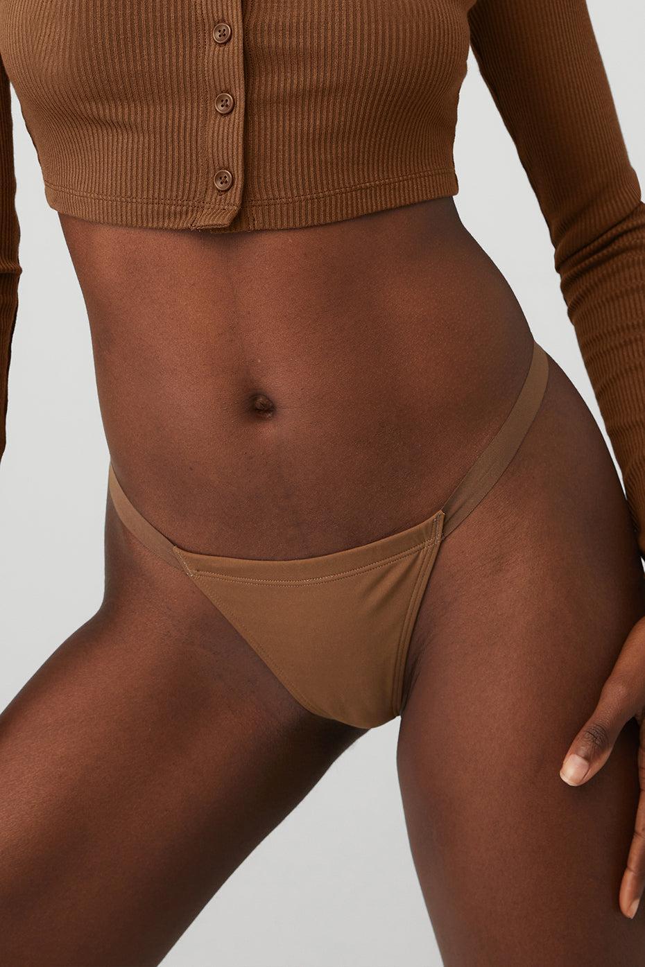 Airbrush Invisible String Thong - Cinnamon Brown Female Product Image